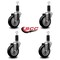 Service Caster 4'' Black Poly Wheel Swivel 1-1/4'' Expanding Stem Caster Set, 4PK SCC-EX20S414-PPUB-BLK-114-4 - alternate 3